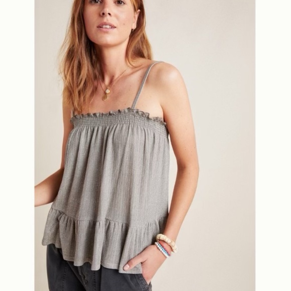 Anthropologie Aqua Shimmer Camisole